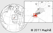 Blank Location Map of Guelmin, highlighted country, highlighted parent region, within the entire country