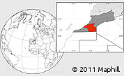 Blank Location Map of Guelmin, highlighted country, highlighted parent region