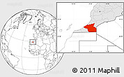 Blank Location Map of Guelmin, highlighted country