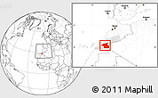 Blank Location Map of Guelmin, highlighted parent region, within the entire country