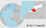 Gray Location Map of Guelmin, highlighted parent region