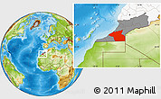 Physical Location Map of Guelmin, highlighted country, highlighted parent region