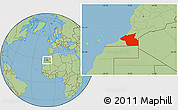 Savanna Style Location Map of Guelmin