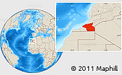 Shaded Relief Location Map of Guelmin