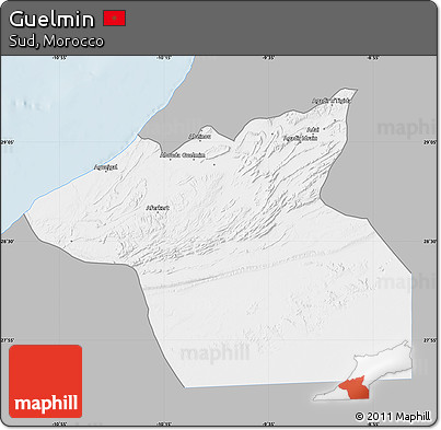 Gray Map of Guelmin, single color outside
