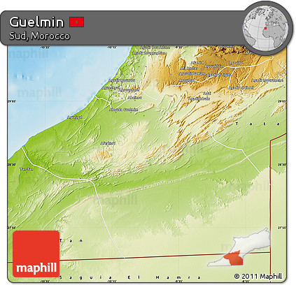 Physical Map of Guelmin