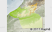 Physical Map of Guelmin, semi-desaturated