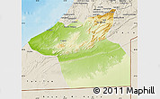 Physical Map of Guelmin, shaded relief outside