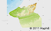 Physical Map of Guelmin, single color outside