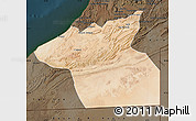 Satellite Map of Guelmin, darken