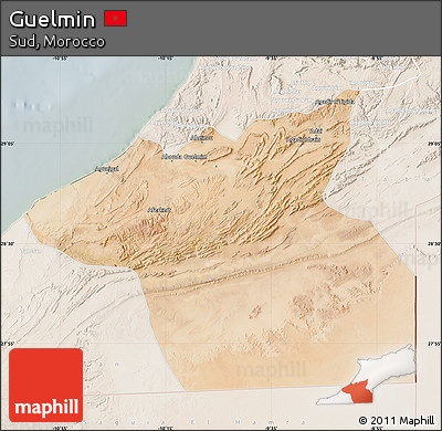 Satellite Map of Guelmin, lighten