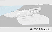 Gray Panoramic Map of Guelmin, single color outside
