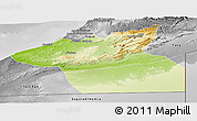 Physical Panoramic Map of Guelmin, desaturated