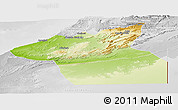 Physical Panoramic Map of Guelmin, lighten, desaturated