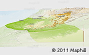 Physical Panoramic Map of Guelmin, lighten
