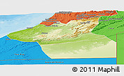 Physical Panoramic Map of Guelmin, political outside