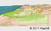 Physical Panoramic Map of Guelmin, satellite outside