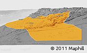 Political Panoramic Map of Guelmin, desaturated
