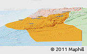 Political Panoramic Map of Guelmin, lighten