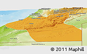 Political Panoramic Map of Guelmin, physical outside