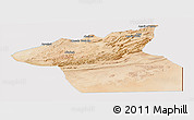 Satellite Panoramic Map of Guelmin, cropped outside