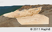 Satellite Panoramic Map of Guelmin, darken