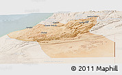 Satellite Panoramic Map of Guelmin, lighten