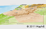 Satellite Panoramic Map of Guelmin, physical outside