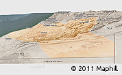 Satellite Panoramic Map of Guelmin, semi-desaturated