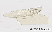 Shaded Relief Panoramic Map of Guelmin, cropped outside