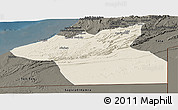Shaded Relief Panoramic Map of Guelmin, darken