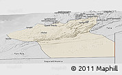 Shaded Relief Panoramic Map of Guelmin, desaturated