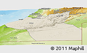 Shaded Relief Panoramic Map of Guelmin, physical outside
