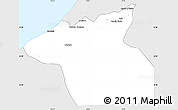 Silver Style Simple Map of Guelmin, single color outside