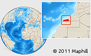 Shaded Relief Location Map of Laayoune