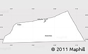 Silver Style Simple Map of Laayoune, cropped outside