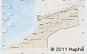 Shaded Relief Map of Sud, lighten