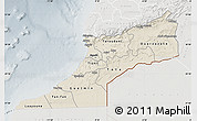 Shaded Relief Map of Sud, lighten, semi-desaturated