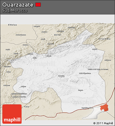 Classic Style 3D Map of Ouarzazate