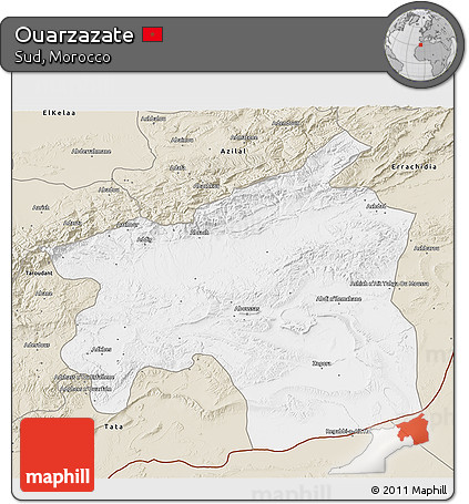 Classic Style 3D Map of Ouarzazate