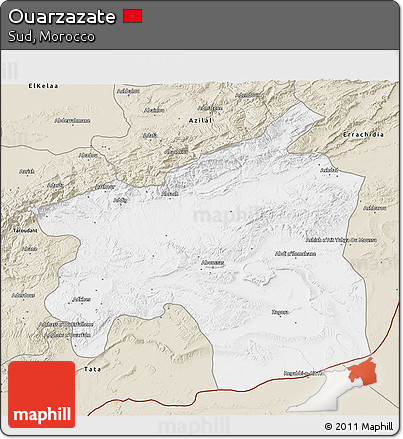 Classic Style 3D Map of Ouarzazate