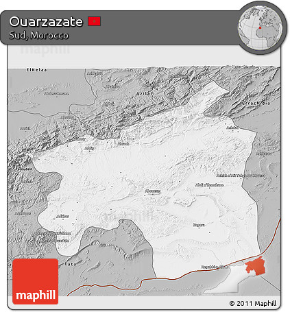 Gray 3D Map of Ouarzazate