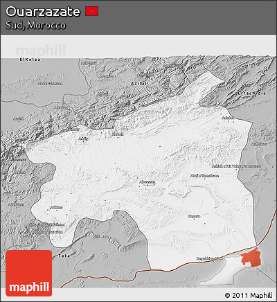 Gray 3D Map of Ouarzazate