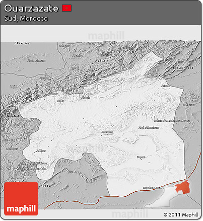 Gray 3D Map of Ouarzazate