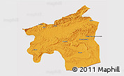 Political 3D Map of Ouarzazate, cropped outside