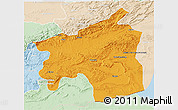 Political 3D Map of Ouarzazate, lighten