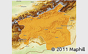 Political 3D Map of Ouarzazate, physical outside