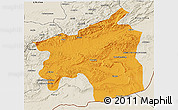 Political 3D Map of Ouarzazate, shaded relief outside