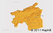 Political 3D Map of Ouarzazate, single color outside