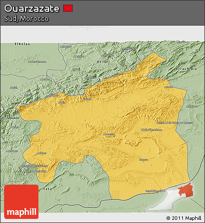 Savanna Style 3D Map of Ouarzazate